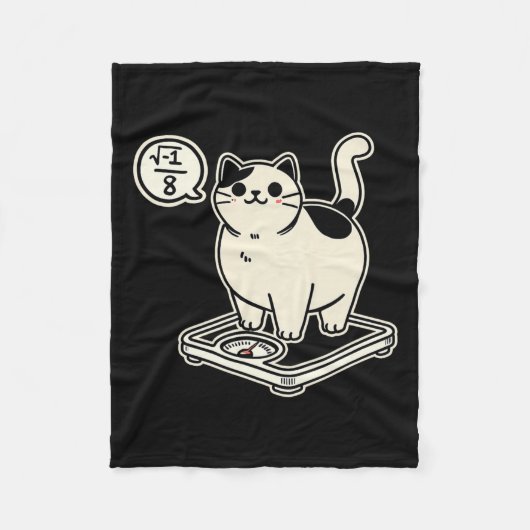 Math Pun Cat i Overate I Over 8 Math おもしろい先生 フリースブランケット (正面)