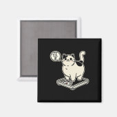 Math Pun Cat i Overate I Over 8 Math おもしろい先生 マグネット (正面/裏面)