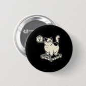 Math Pun Cat i Overate I Over 8 Math おもしろい先生 缶バッジ (正面&裏面)