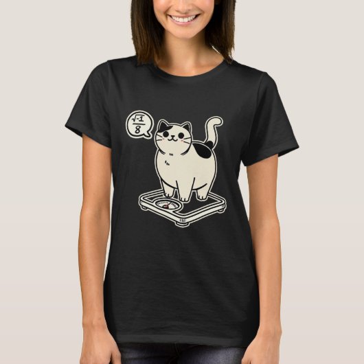 Math Pun Cat i Overate I Over 8 Math おもしろい先生 Tシャツ (正面)