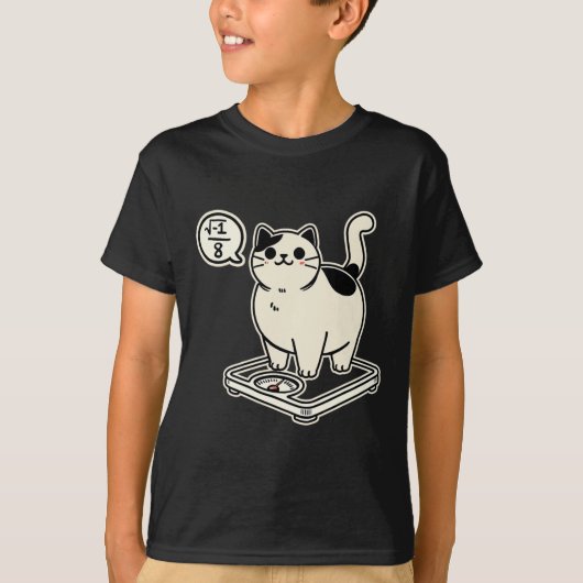 Math Pun Cat i Overate I Over 8 Math おもしろい先生 Tシャツ (正面)