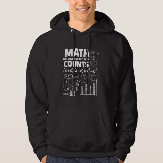 Math Pun Math Teをカウントする唯一のサブジェクト パーカ (正面)