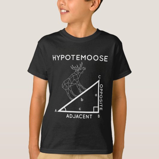 Math Pun Mooseおもしろい Hypotenuse数学者。 Tシャツ (正面)