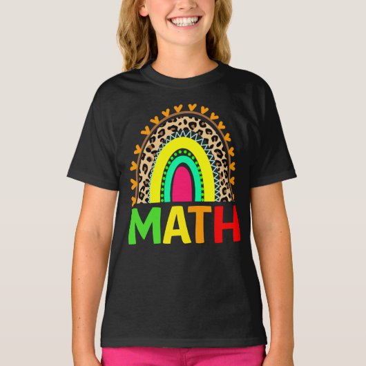 Math Rainbow Leopard新学期Tシャツ Tシャツ (正面)