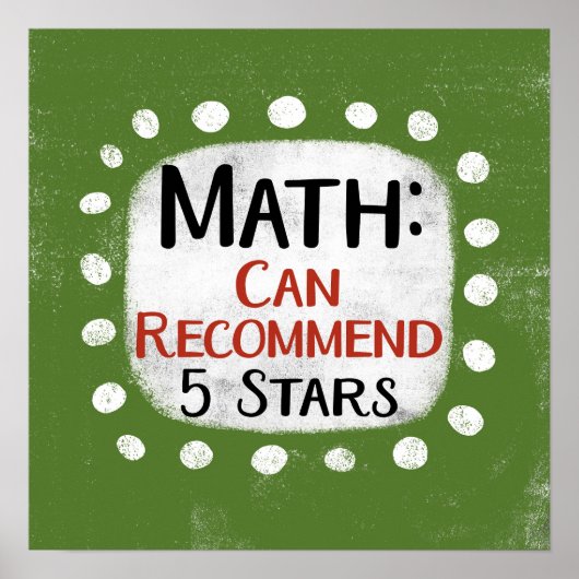 Math Review 5 Stars Poster Wall Art ポスター (正面)