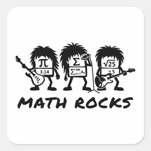 Math Rocks Academic Rock Band Humor スクエアシール (正面)