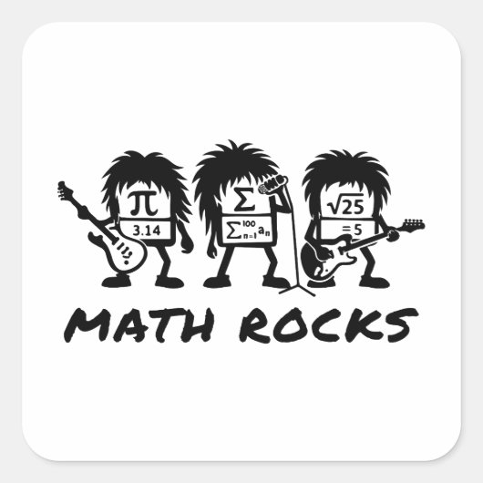 Math Rocks Academic Rock Band Humor スクエアシール (正面)