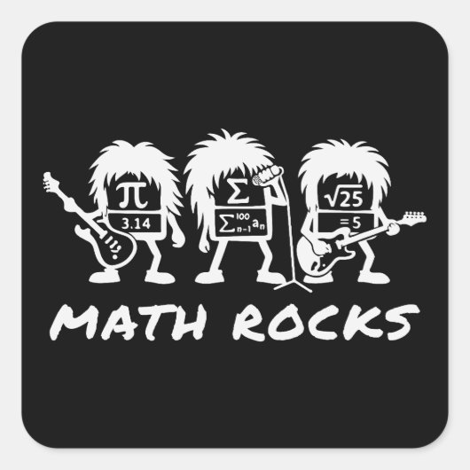 Math Rocks Academic Rock Band Humor スクエアシール (正面)