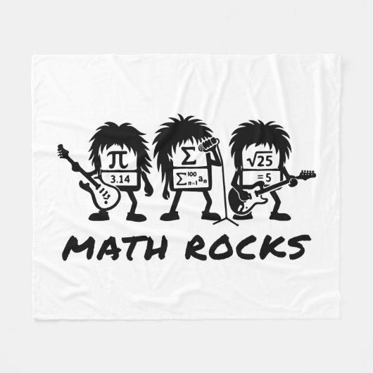 Math Rocks Academic Rock Band Humor フリースブランケット (正面(横))