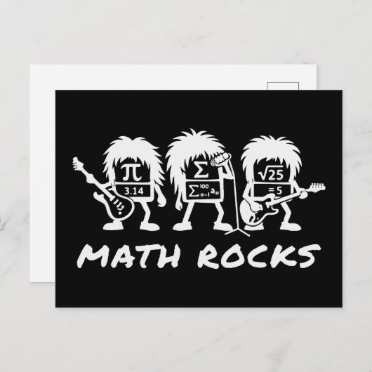 Math Rocks Academic Rock Band Humor ポストカード (正面/裏面)