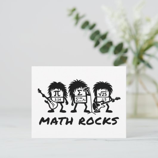 Math Rocks Academic Rock Band Humor ポストカード (スタンド正面)
