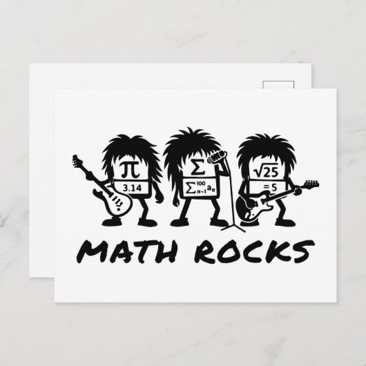 Math Rocks Academic Rock Band Humor ポストカード (正面/裏面)