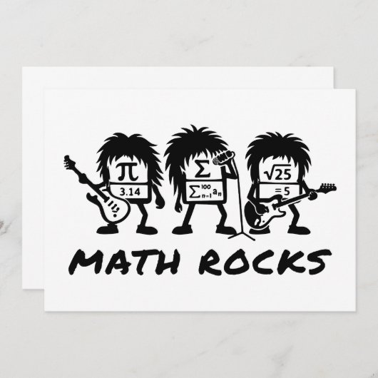 Math Rocks Academic Rock Band Humor 招待状 (正面/裏面)
