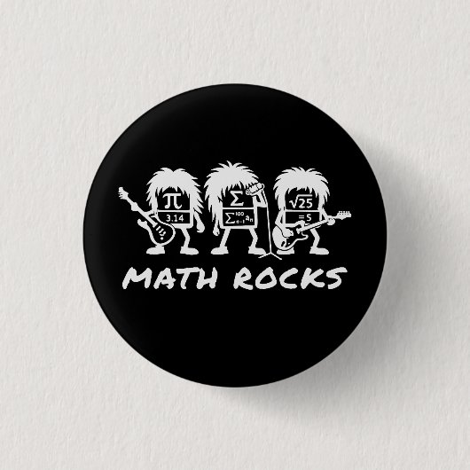 Math Rocks Academic Rock Band Humor 缶バッジ (正面)