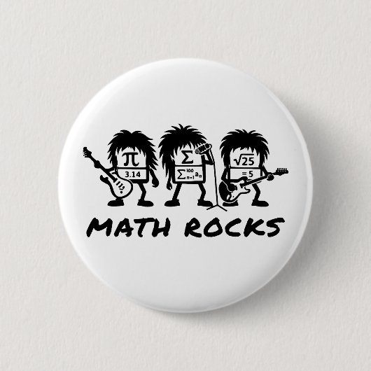 Math Rocks Academic Rock Band Humor 缶バッジ (正面)