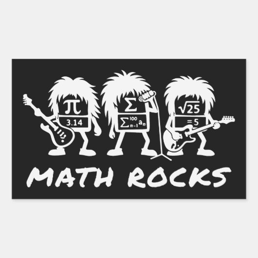 Math Rocks Academic Rock Band Humor 長方形シール (正面)