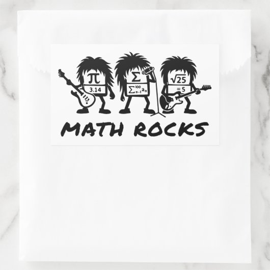 Math Rocks Academic Rock Band Humor 長方形シール (バッグ)