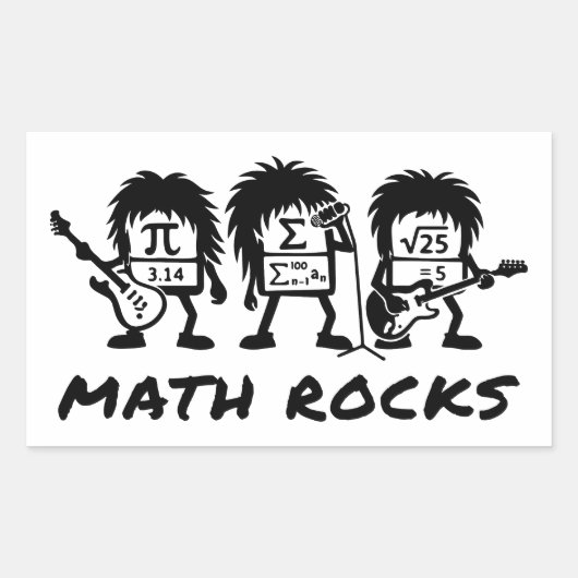 Math Rocks Academic Rock Band Humor 長方形シール (正面)