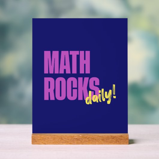 Math Rocks Daily Teacher アクリルサイン (ニュートラル)