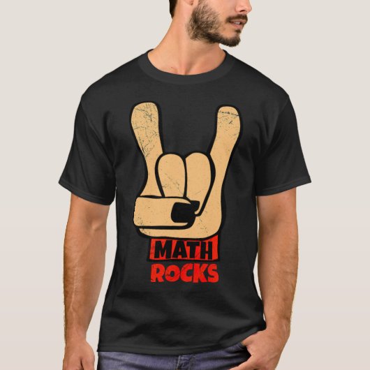 Math Rocks Rock and Roll Math Giftおもしろいアイディアセンター Tシャツ (正面)