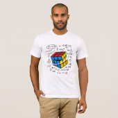 Math Rubik Cube Geometry Formula Nerd Aesthetic Tシャツ (正面フル)