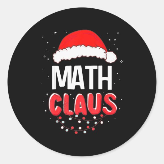 Math Santa Claus Christmas Matching Costume ラウンドシール (正面)