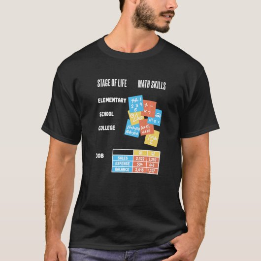 Math School College Job Pupils Teacher Nerd Geek J Tシャツ (正面)