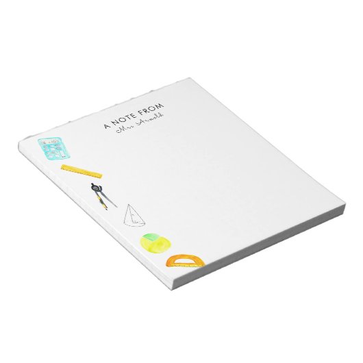 Math school teacher gift notepad ノートパッド (アングル)