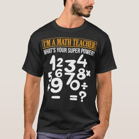 Math Shirt Super Teacher Tees Holiday School Chris Tシャツ (正面)