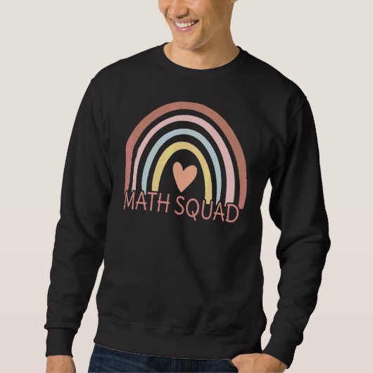 Math Squad Boho Rainbow Student Math先生戻る スウェットシャツ (正面)
