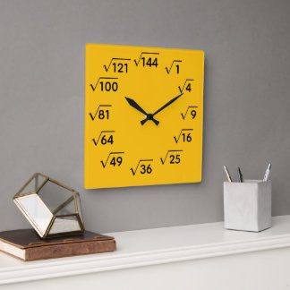 Math Square Root Wall Clock スクエア壁時計