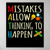 Math Student Mistakes Mathematics Maths Teacher ポスター (正面)