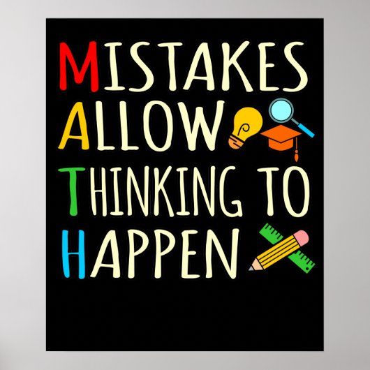 Math Student Mistakes Mathematics Maths Teacher ポスター (正面)