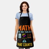 Math Subject Counts Mathematic Maths Teacher エプロン (着用した状態)