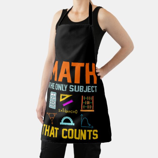 Math Subject Counts Mathematic Maths Teacher エプロン (インサイチュ)