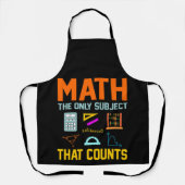 Math Subject Counts Mathematic Maths Teacher エプロン (正面)