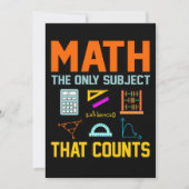 Math Subject Counts Mathematic Maths Teacher 招待状 (正面)