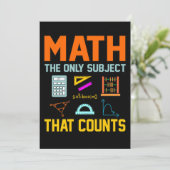 Math Subject Counts Mathematic Maths Teacher 招待状 (スタンド正面)