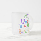 Math Superhero T-shirtsおよびギフト私の叔父さん フロストグラスマグカップ (正面右)