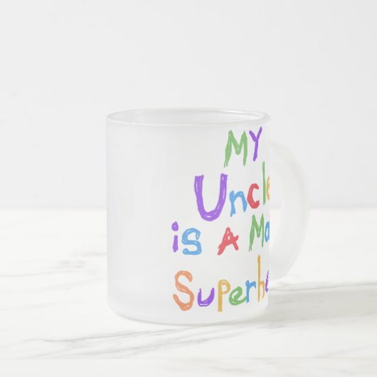 Math Superhero T-shirtsおよびギフト私の叔父さん フロストグラスマグカップ (正面右)