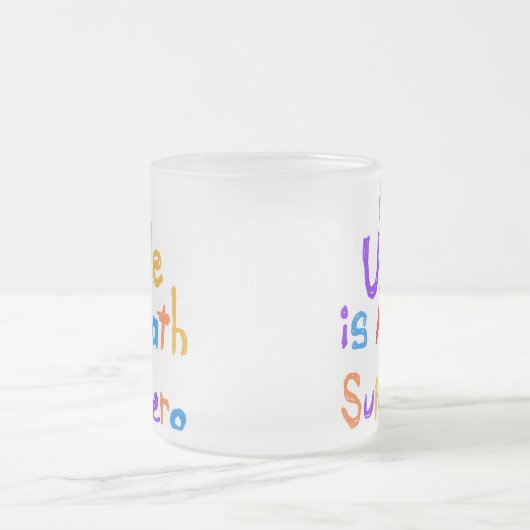 Math Superhero T-shirtsおよびギフト私の叔父さん フロストグラスマグカップ (中央)