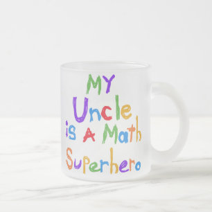 Math Superhero T-shirtsおよびギフト私の叔父さん フロストグラスマグカップ