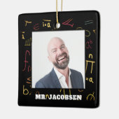 Math Symbolsフレーム先生 セラミックオーナメント (左)