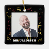 Math Symbolsフレーム先生 セラミックオーナメント (正面)