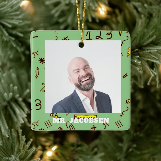 Math Symbolsフレーム先生 セラミックオーナメント (ツリー)