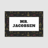 Math Symbols Frame先生 名札 (正面)