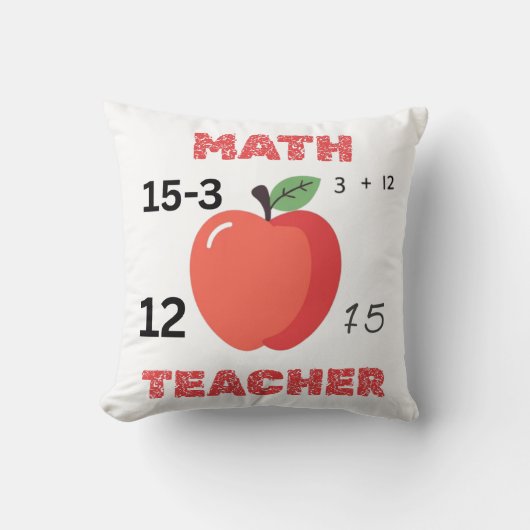 Math teacher apple design funny math teacher shirt クッション (正面)