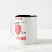 Math teacher apple design funny math teacher shirt ツートーンマグカップ (正面左)
