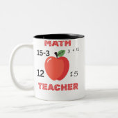 Math teacher apple design funny math teacher shirt ツートーンマグカップ (左)