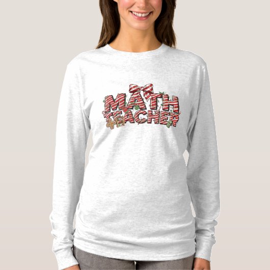 Math Teacher Christmas Long Sleeve T-Shirt  Tシャツ (正面)